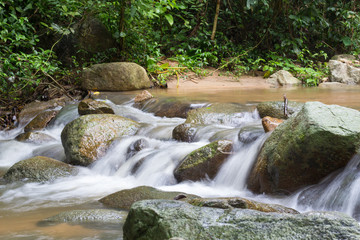 waterfall in Chonburi, Thailand. waterfall after rain. waterfall in the forest.