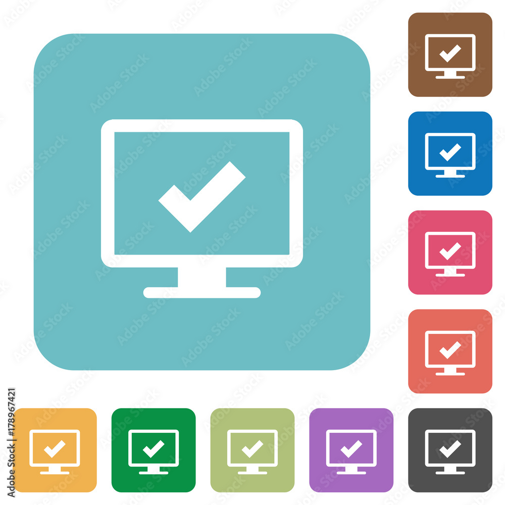 Poster Accept display settings rounded square flat icons