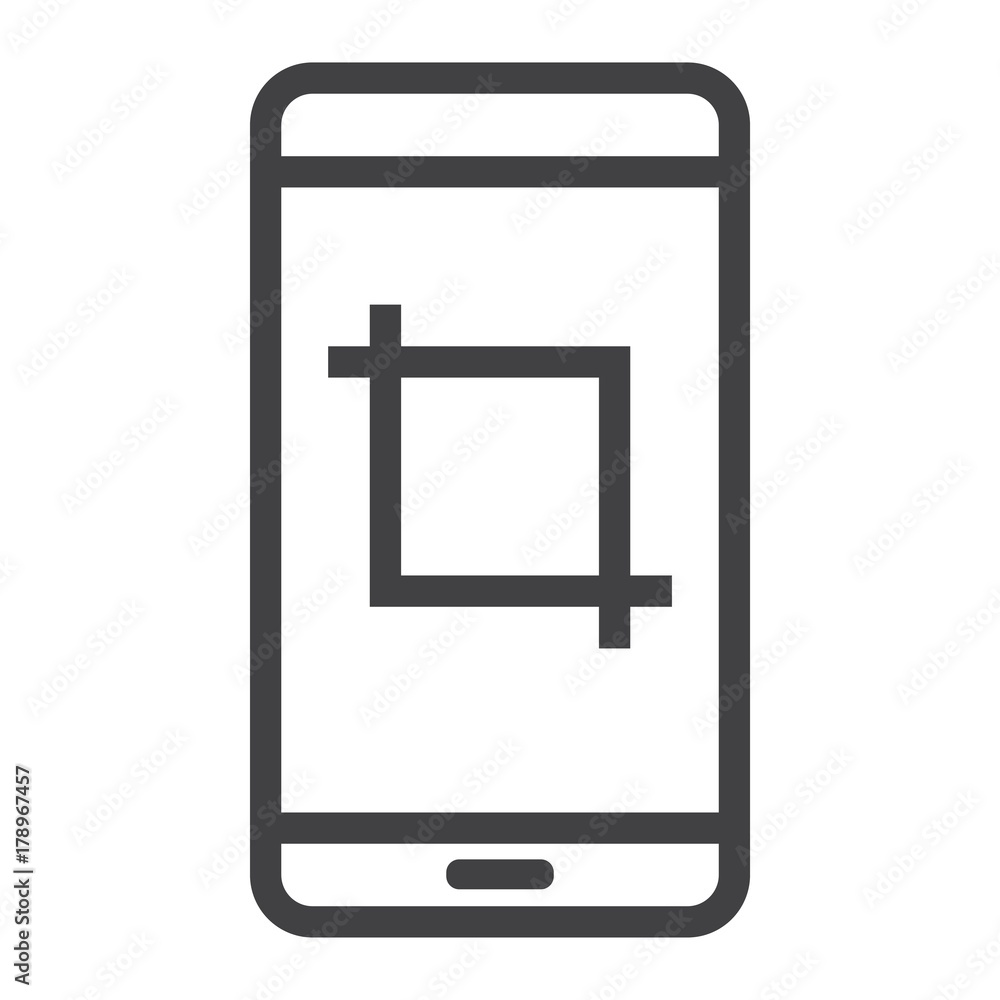 Poster screenshot line icon, web and mobile, camera sign vector graphics, a linear pattern on a white backg