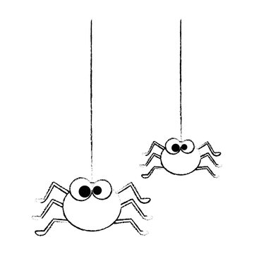 cute spiders hanging halloween decoration