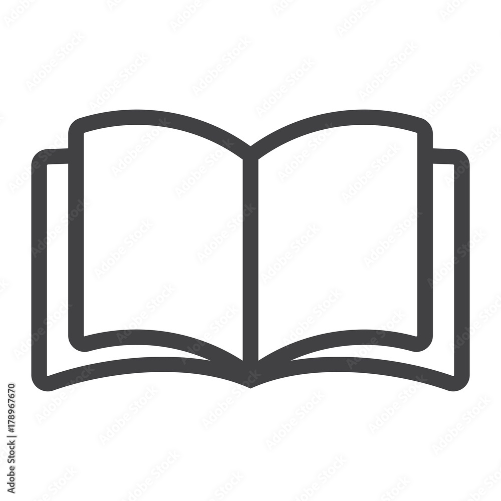 Poster open book line icon, web and mobile, read mode sign vector graphics, a linear pattern on a white bac