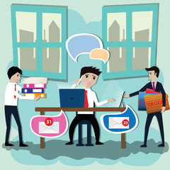 Business concept,Businessman work hard,busy day - Vector