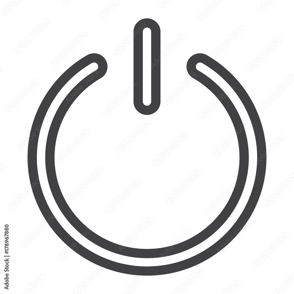 Poster power line icon, web and mobile, push sign vector graphics, a linear pattern on a white background, 