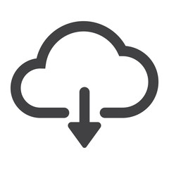 Download from cloud glyph icon, web and mobile, app sign vector graphics, a solid pattern on a white background, eps 10.