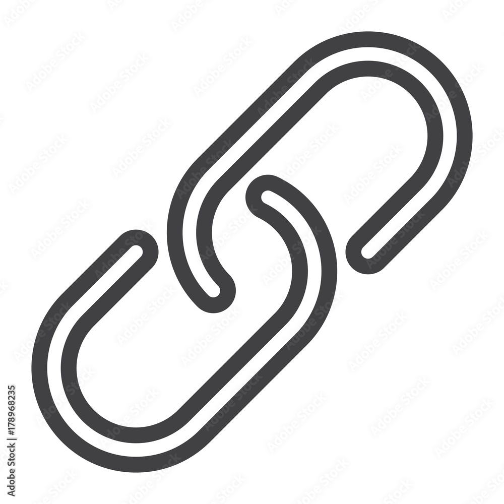 Poster chain link line icon, web and mobile, share sign vector graphics, a linear pattern on a white backgr