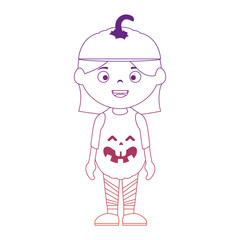 little girl disguised as a pumpkin