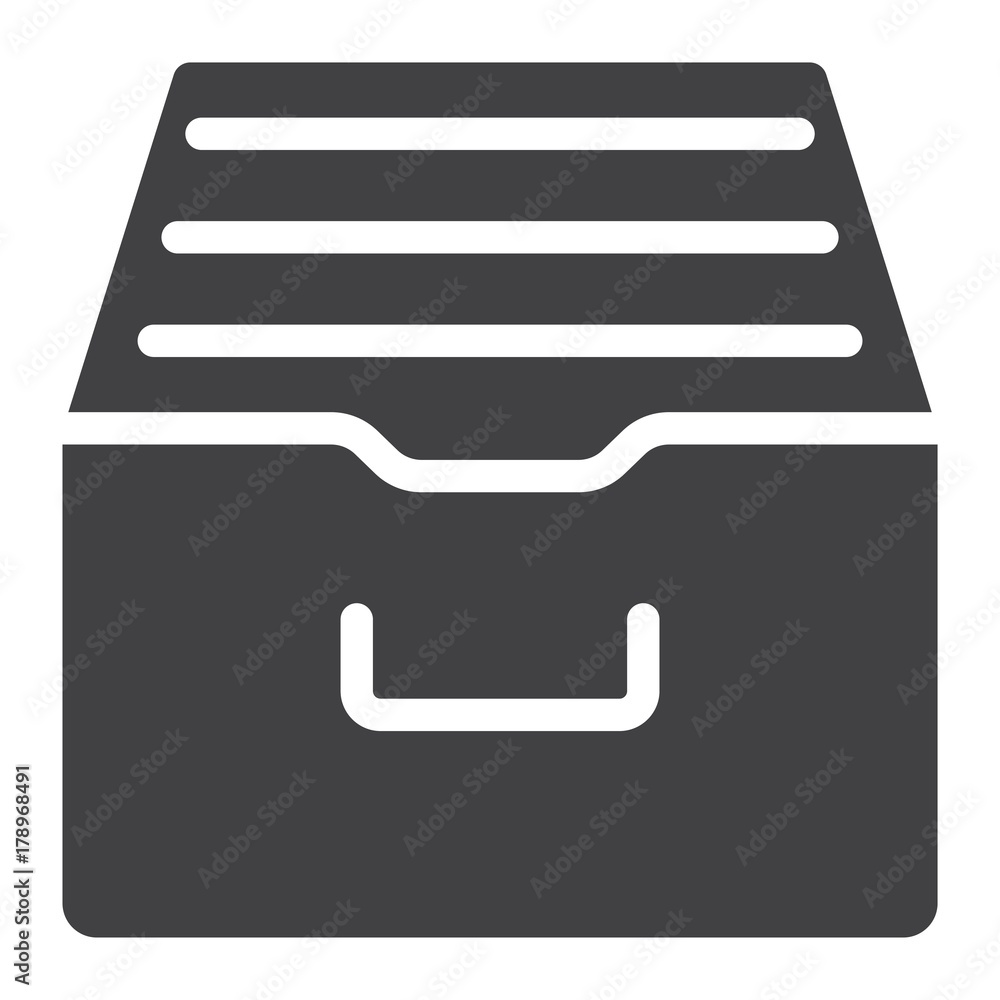 Aufkleber archive storage glyph icon, web and mobile, data box sign vector graphics, a solid pattern on a whit
