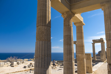  Acropolis of Lindos on Rhodes island - obrazy, fototapety, plakaty