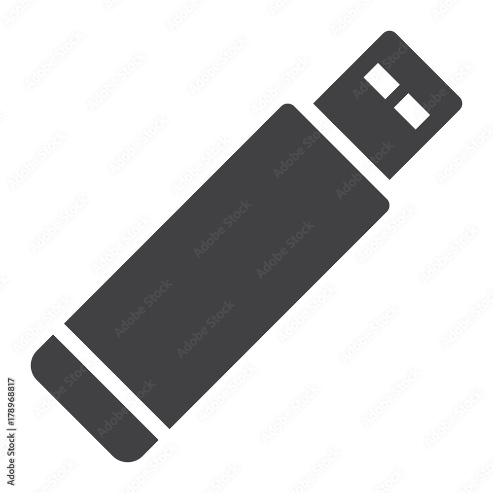 Poster usb flash drive glyph icon, web and mobile, memory sign vector graphics, a solid pattern on a white 
