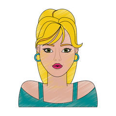 woman young pretty portrait icon image vector illustration design