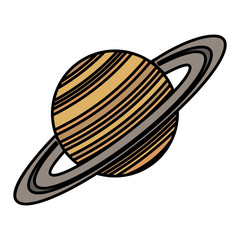 saturn planet isolated icon