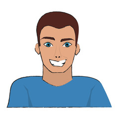 man smiling handsome young portrait icon image vector illustration design