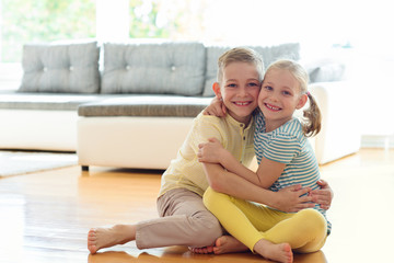 Cute little brother and sister having fun