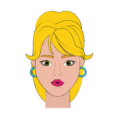 woman young pretty portrait icon image vector illustration design