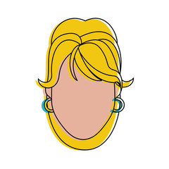 woman blonde avatar head icon image vector illustration design 