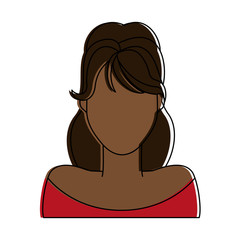 woman dark skin avatar portrait icon image vector illustration design 