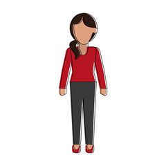 woman avatar full body icon image vector illustration design 