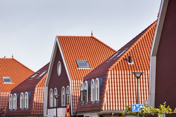 Modern red tiled roofs