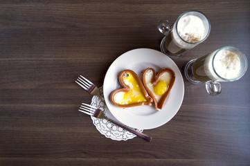 Breakfast on Valentine's day.