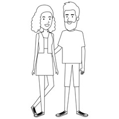 lovers couple avatars character