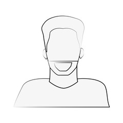 man avatar portrait icon image vector illustration design  black sketch line