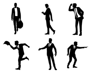 Six businessmen in action