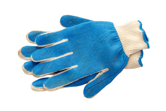 Gardening gloves cut out on a white background.