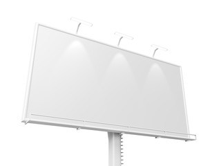 3D rendering of blank billboard (empty advertisement) isolated on white background