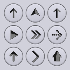 Round buttons with black arrows