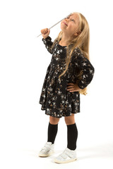 Pretty girl in magician costume