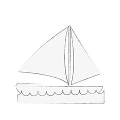sailboat on water icon image vector illustration design