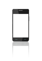 Smart phone (mobile phone) isolated on white background. Mock up template - 3D rendering