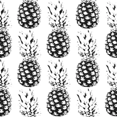 Peel and stick wall murals Pineapple Pineapples. Seamless pattern