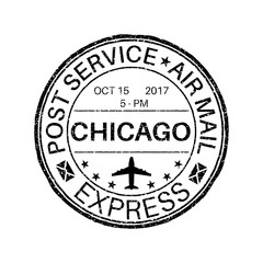 CHICAGO black round postmark for envelope