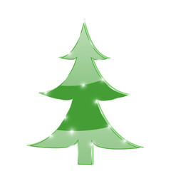 Green glass Christmas tree