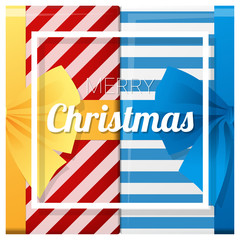 Merry Christmas and Happy New Year greeting card with gift boxes background , vector , illustration