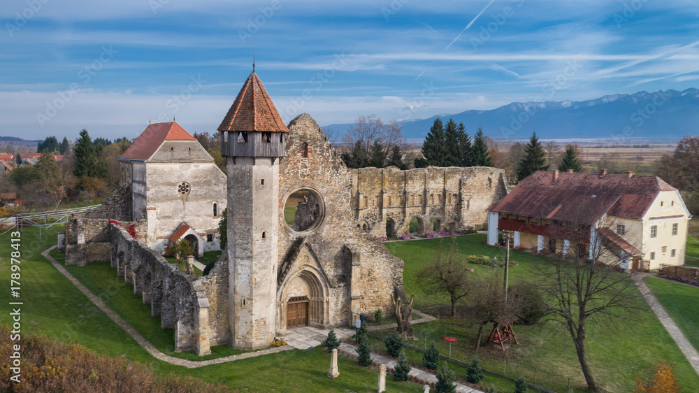 Wall mural Carta Monastery former Cistercian (Benedictine) religious architecture in Transylvania