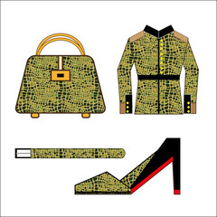 Women cartoon clothes on white background