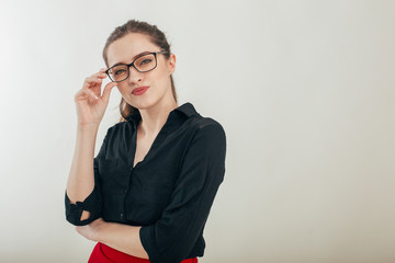 business woman in glasses
