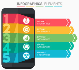 INFOGRAPHICS element abstract design the number top five list template_18