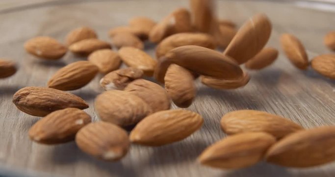 Almonds falling slowmotion &ndash; orginal file&nbsp;: 4K DCI, PRO RES 444, 12 bits