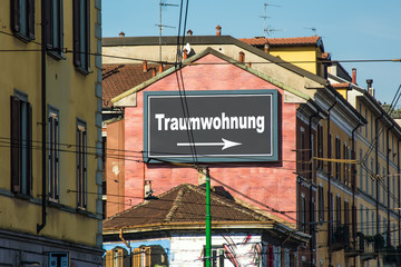 Obraz premium Schild 215 - Traumwohnung