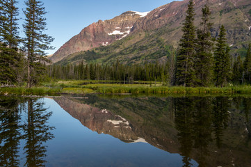 Fototapeta na wymiar Rising Wolf Mountain at Two Medicine Valley region of Glacier National Park, Montana, USA.