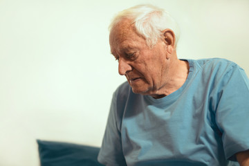 Fototapeta na wymiar Portrait of senior man at home