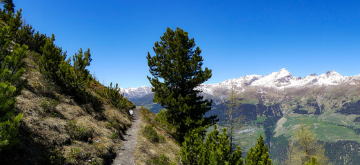 Obraz premium Aussicht auf einem Wanderweg um Nauders