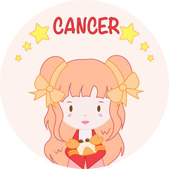Cute Zodiac Sign - Cancer - Vector illustration