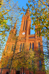 Fototapeta na wymiar Wiesbaden, die Marktkirche. 01.11.2017.