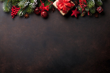 Christmas background with tree and decor