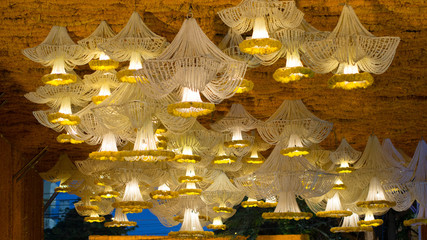 Yellow flowers decorated ceiling