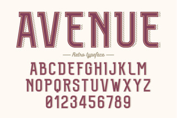 Decorative vector vintage retro typeface, font, alphabet letters